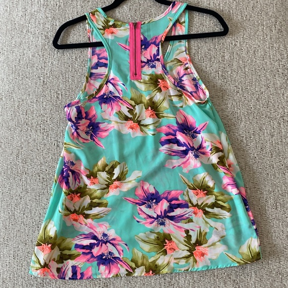 P.S. Kate colorful racerback tank top with zipper back. - Picture 3 of 6
